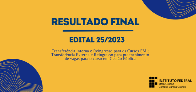 Resultado Final do edital nº 25/2023